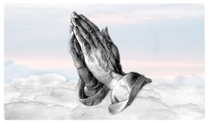 DNSEMP C 103 WT Praying Hands Clouds White